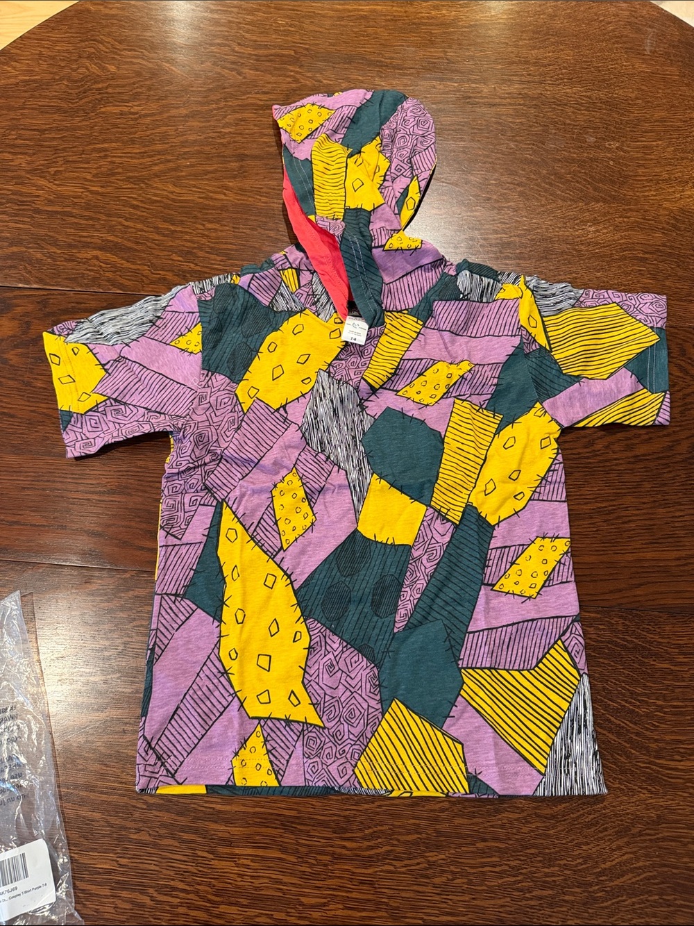 Disney Sally Short-Sleeve Hooded Top in Purple, Yellow & Teal